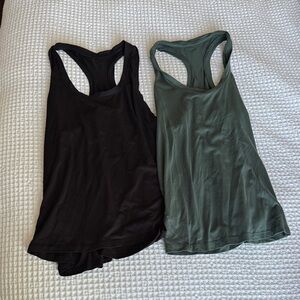 Yogalicious Black and Green Tank Tops